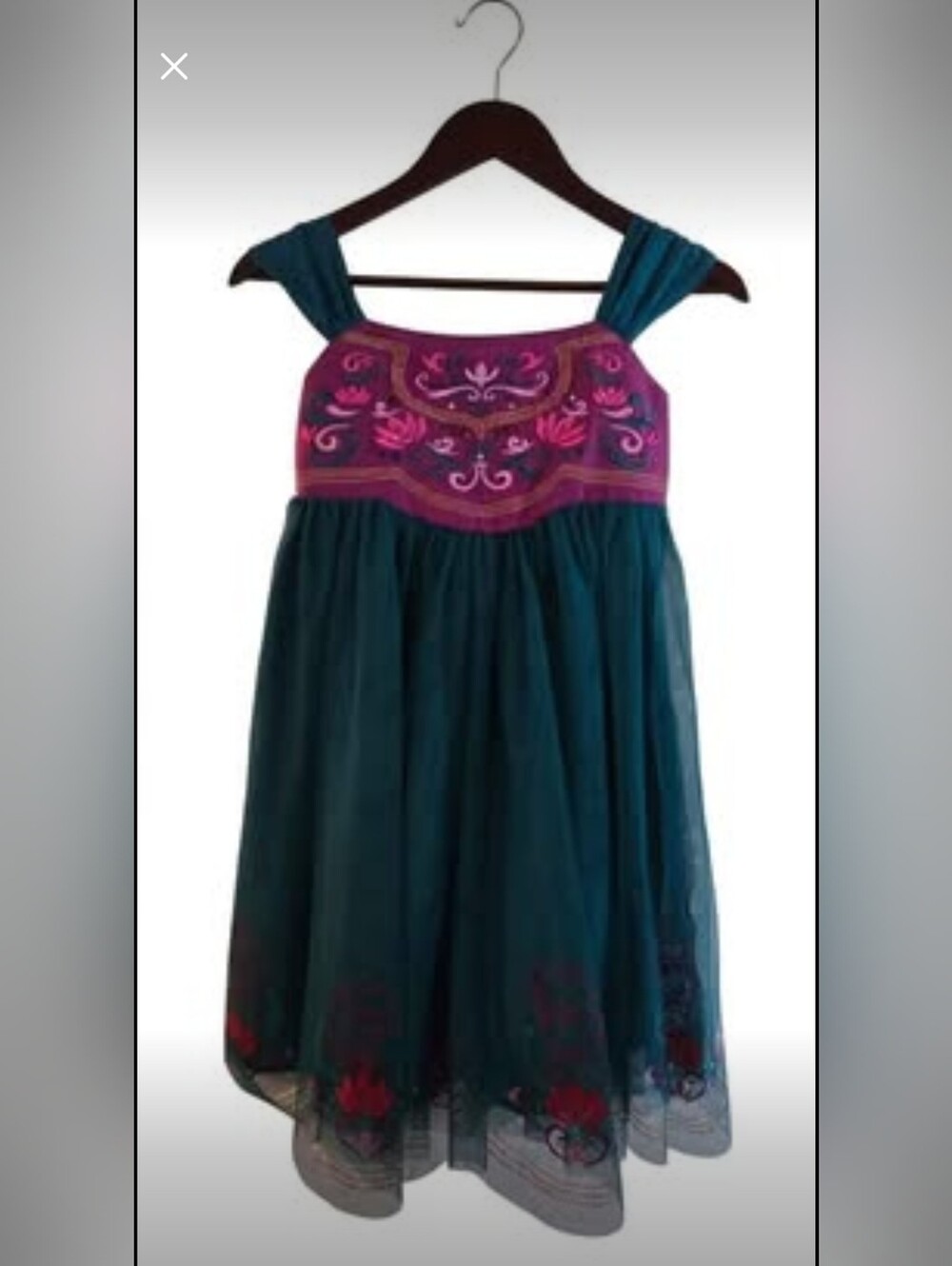Disney Princess Anna Frozen Dress & Sweater Set Girls 9/10 Large